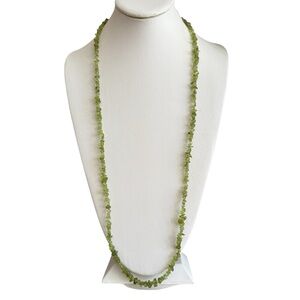 Natural Arizona peridot bead long necklace